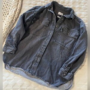 Universal Thread Charcoal Denim Style Button-Up Shirt